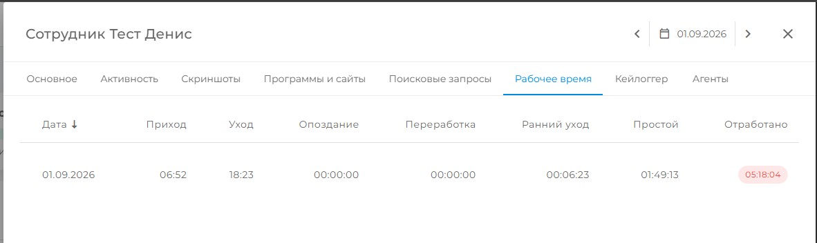 Рабочее время